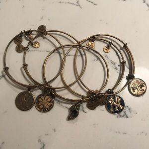 5 Alex & Ani gold bracelets